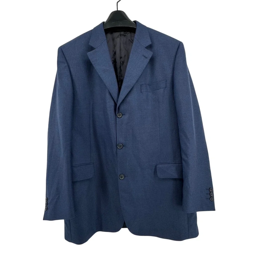Valenza Cashmere Blazer Mens 44L Blue Made in‎ Canada Sport Coat Classic Lux